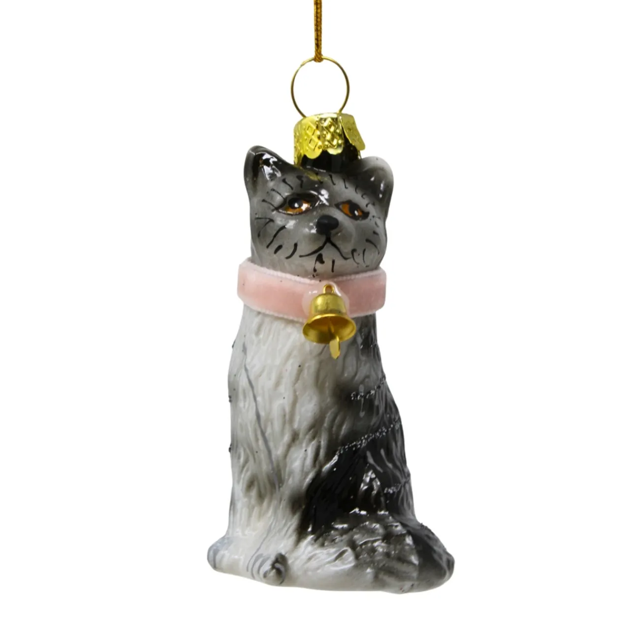 Cody Foster Kitten With Pink Collar Blown Glass Ornament<Cody Foster & Co. New