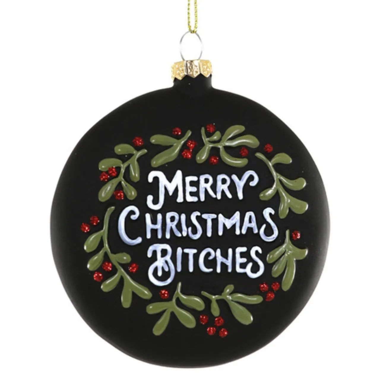 Cody Foster Merry Christmas Bitches Glass Ornament< New