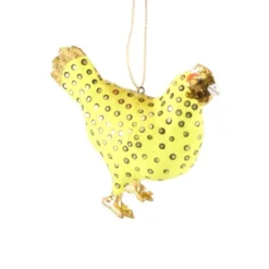 Cody Foster Paper Mache Bright Yellow Merriment Hen Ornament< Best