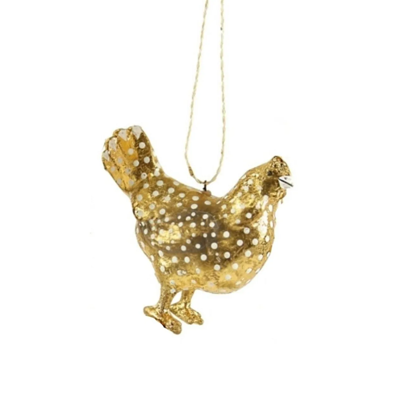 Cody Foster Paper Mache Gold Merriment Hen Ornament< Outlet