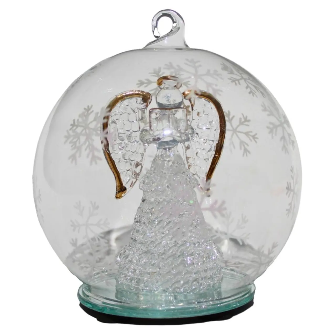 Color Changing LED Angel With Book Glass Globe< Hot