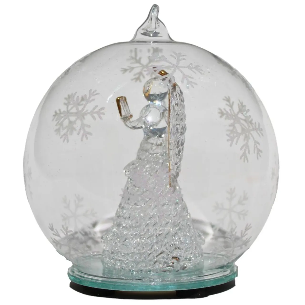 Color Changing LED Angel With Book Glass Globe< Hot