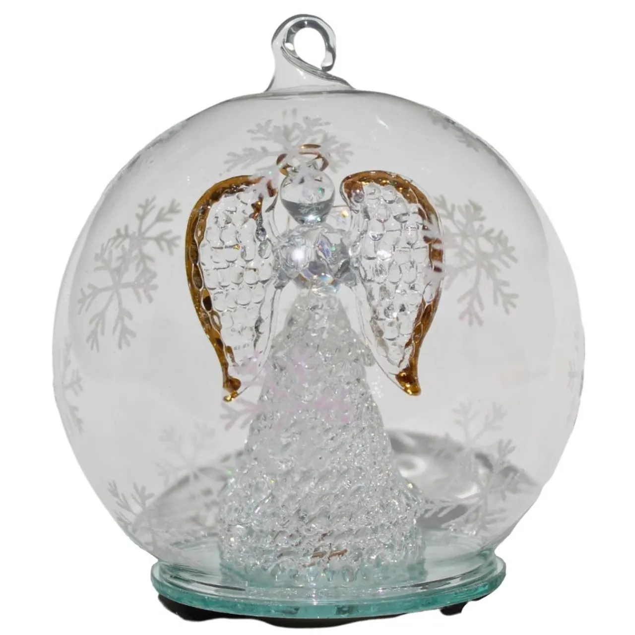 Color Changing LED Angel With Book Glass Globe< Hot