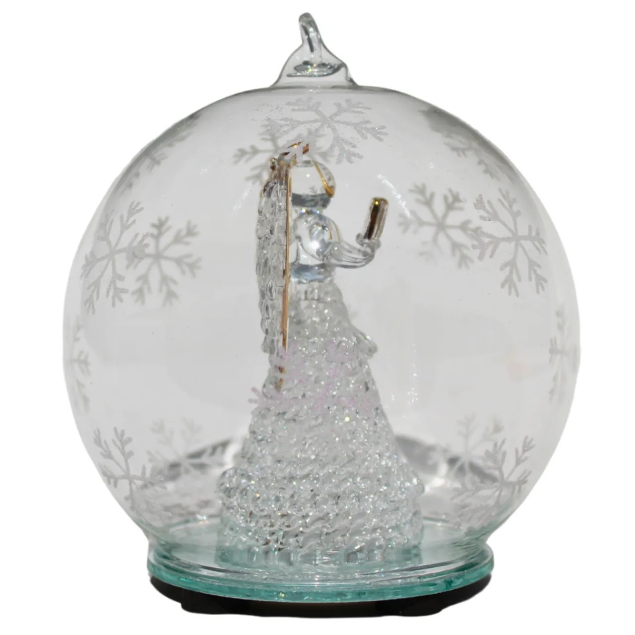 Color Changing LED Angel With Book Glass Globe< Hot