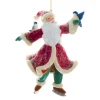 Comfort And Joy Skating Santa Ornament<Kurt Adler Online