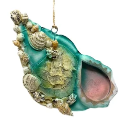 Coral Reef Conch Shell Ornament< Clearance