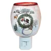 Country Snowman With Wreath Glass Night Light<Stony Creek Clearance