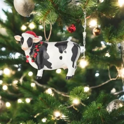 Cow With Santa Hat Ornament< Online