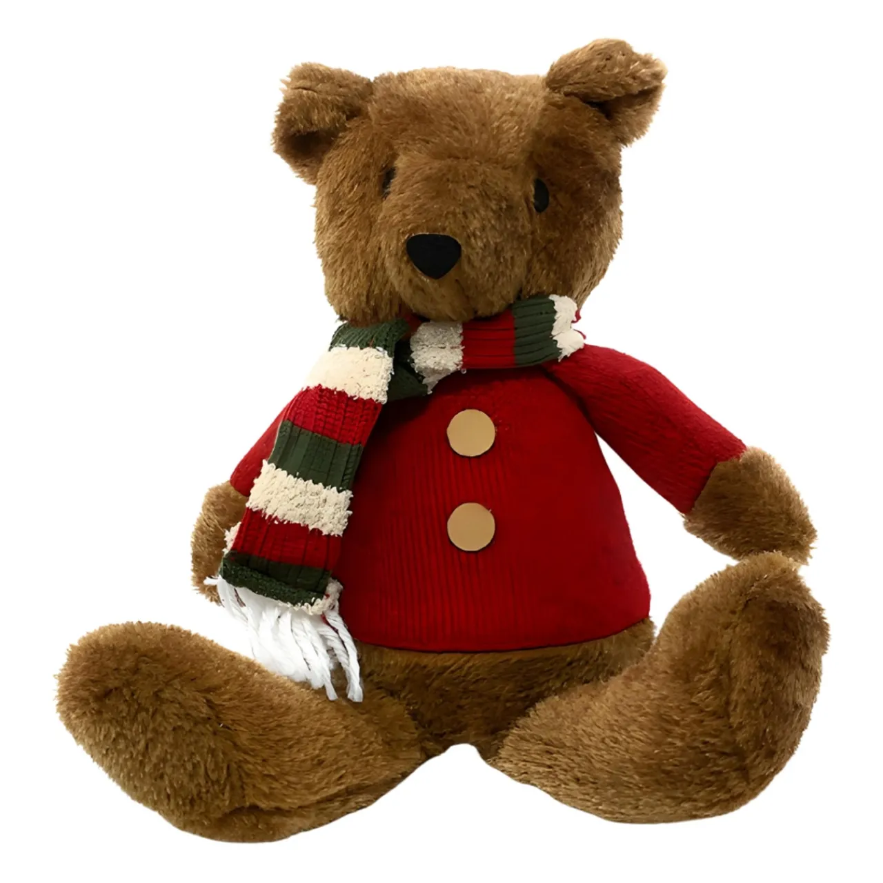 Cozy Festive Plush Bear with Red Sweater - 13 Inches< Clearance