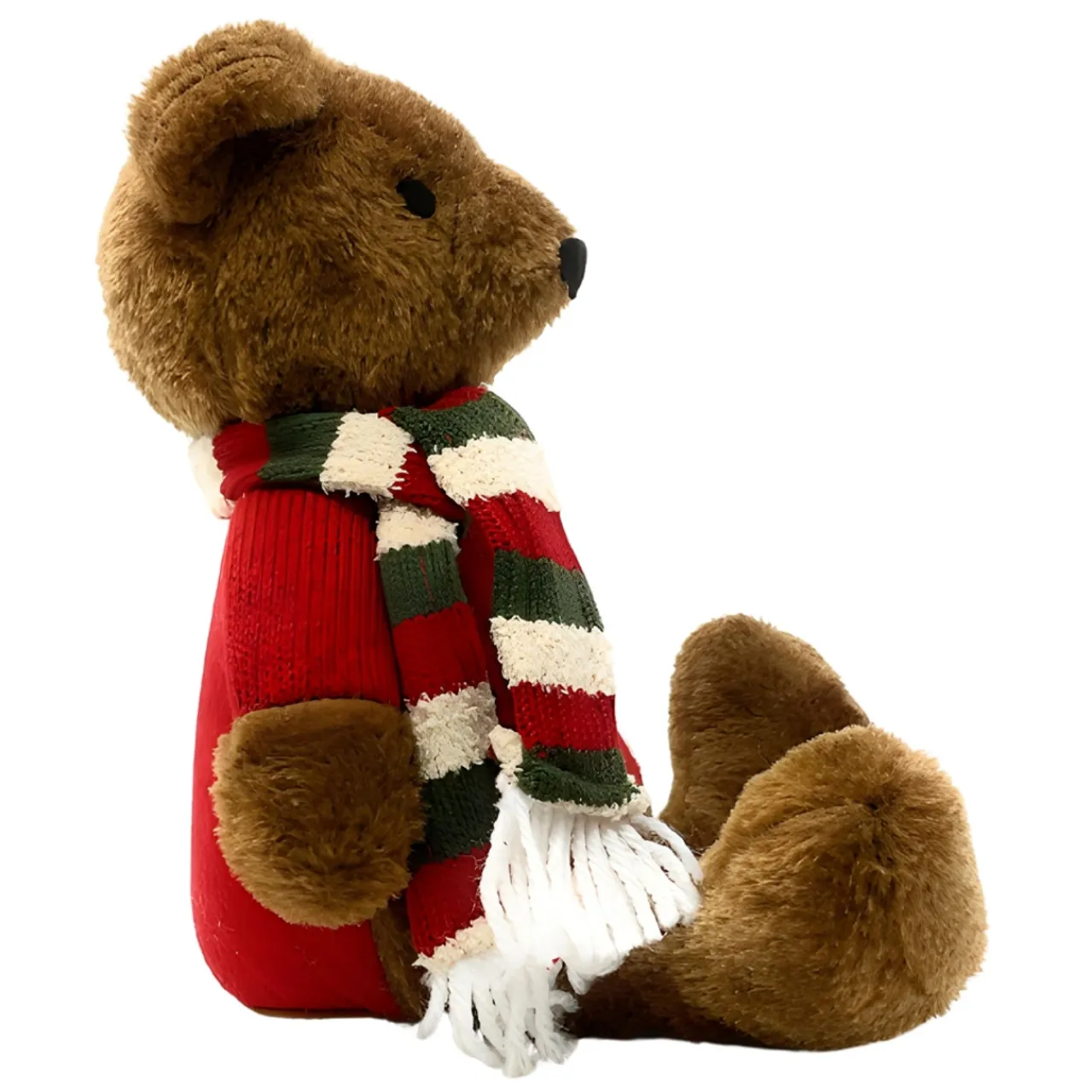Cozy Festive Plush Bear with Red Sweater - 13 Inches< Clearance