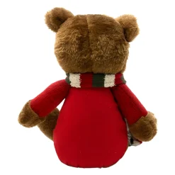 Cozy Festive Plush Bear with Red Sweater - 13 Inches< Clearance