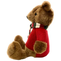 Cozy Festive Plush Bear with Red Sweater - 13 Inches< Clearance