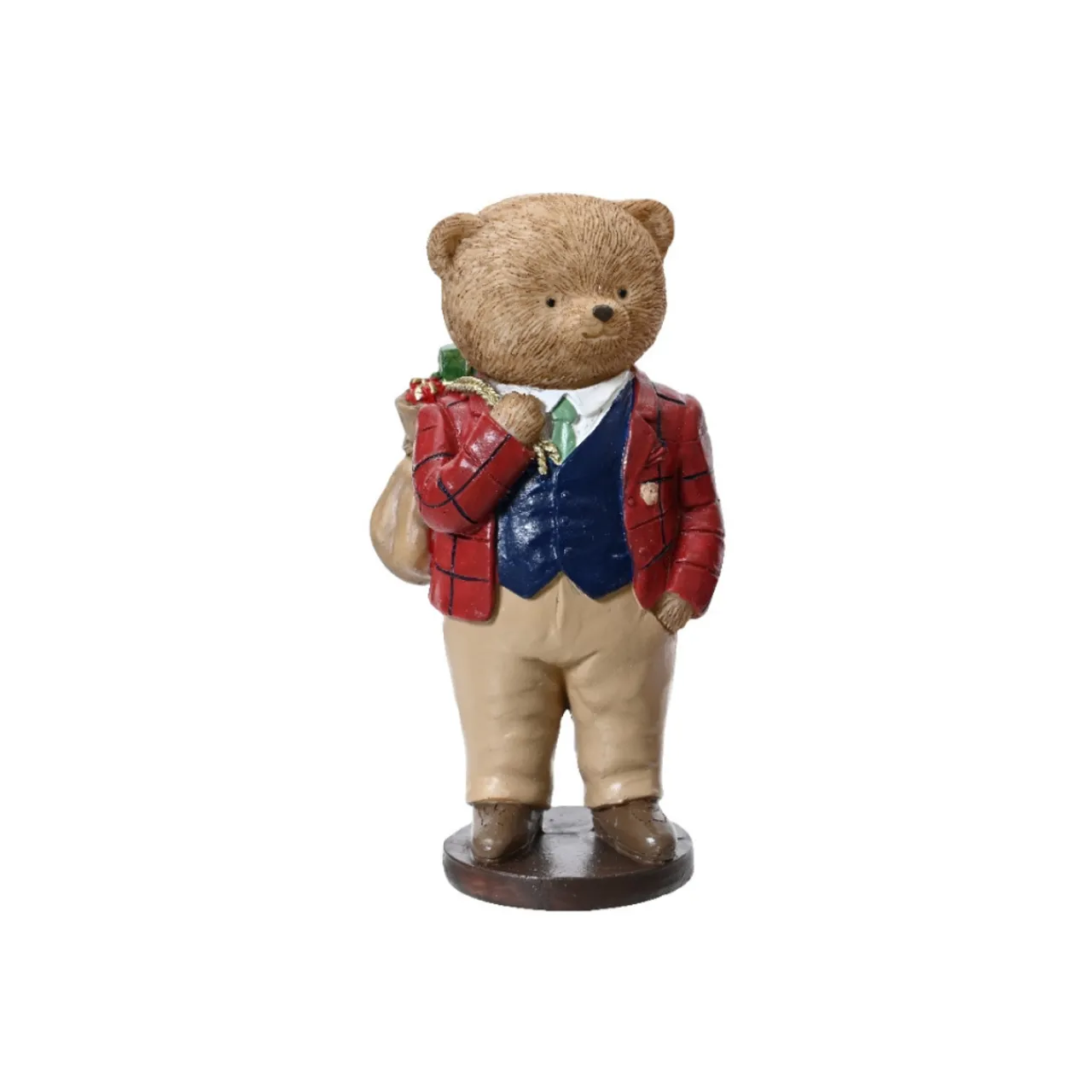 Dapper Bear With Red Jacket Figurine< New