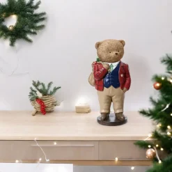Dapper Bear With Red Jacket Figurine< New