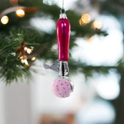 Dark Pink Ice Cream Scoop Glass Ornament<Cody Foster & Co. Online