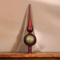 Dark Red Glass Finial Tree Topper< Online