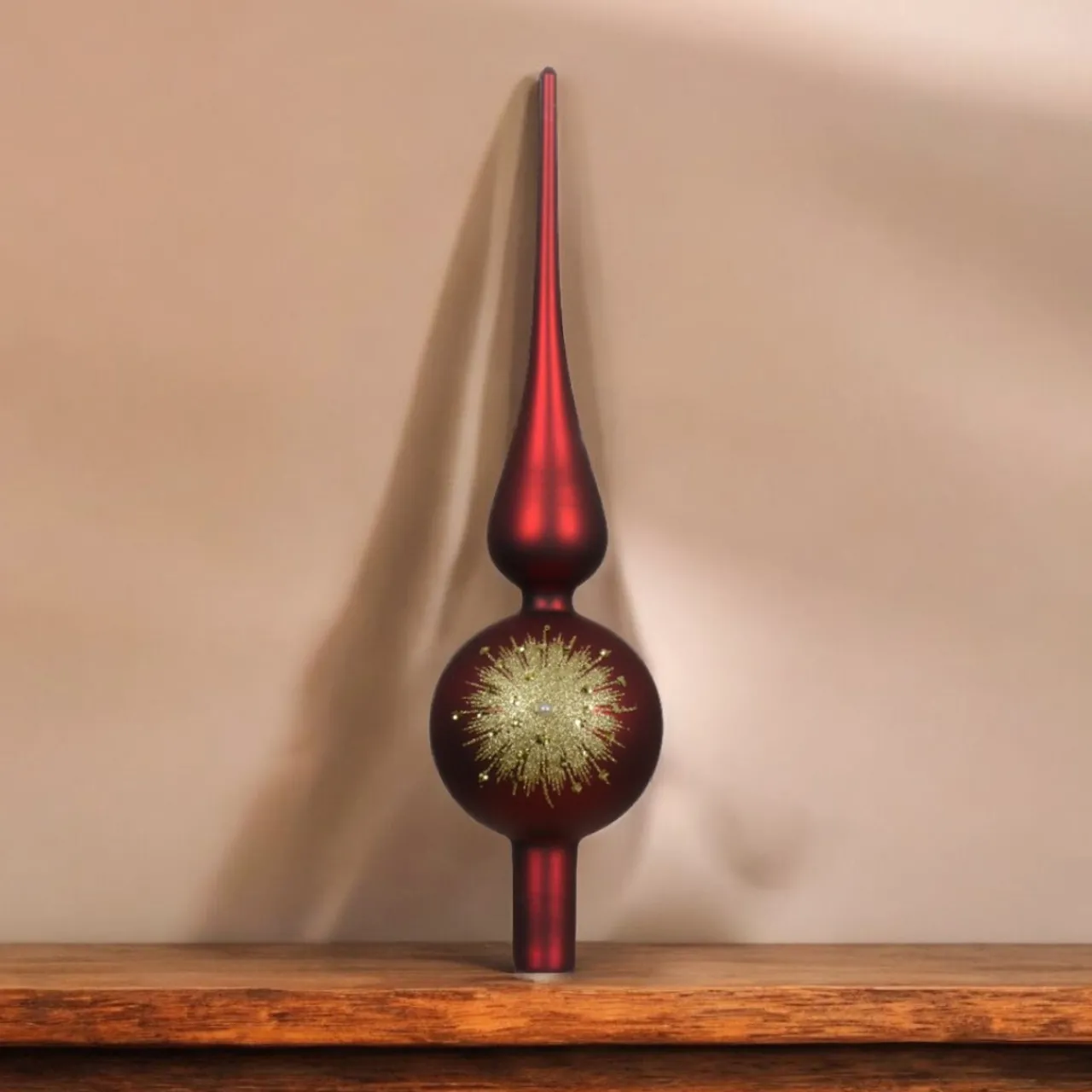Dark Red Glass Finial Tree Topper< Online