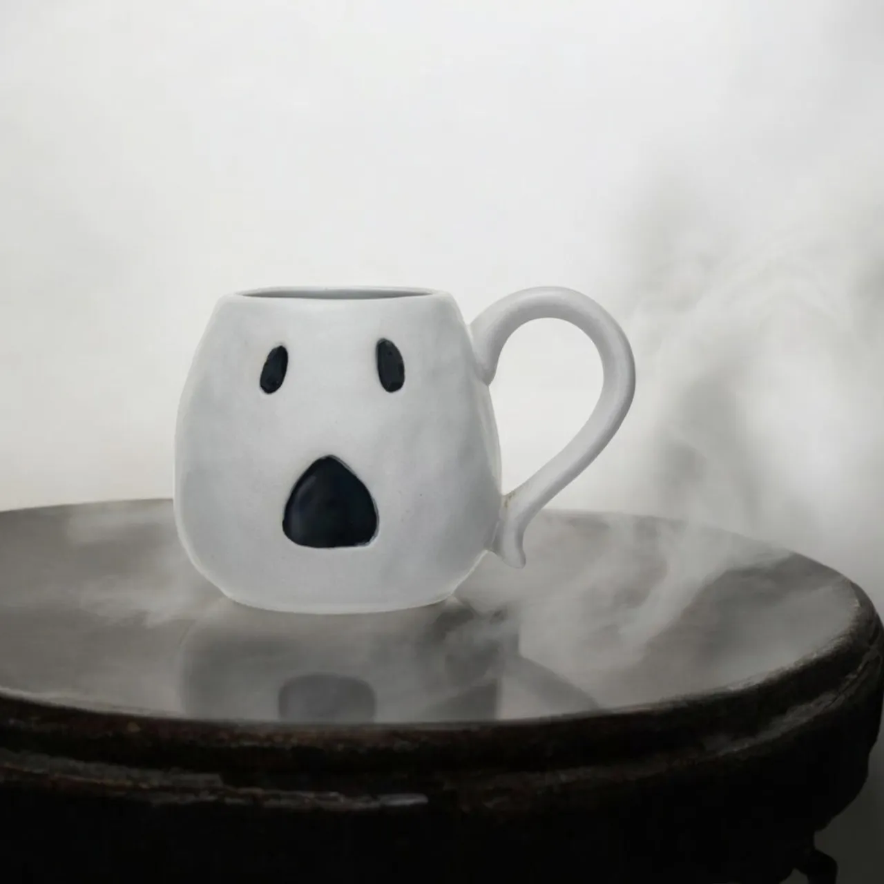 Debossed Stoneware Ghost Mug< Discount