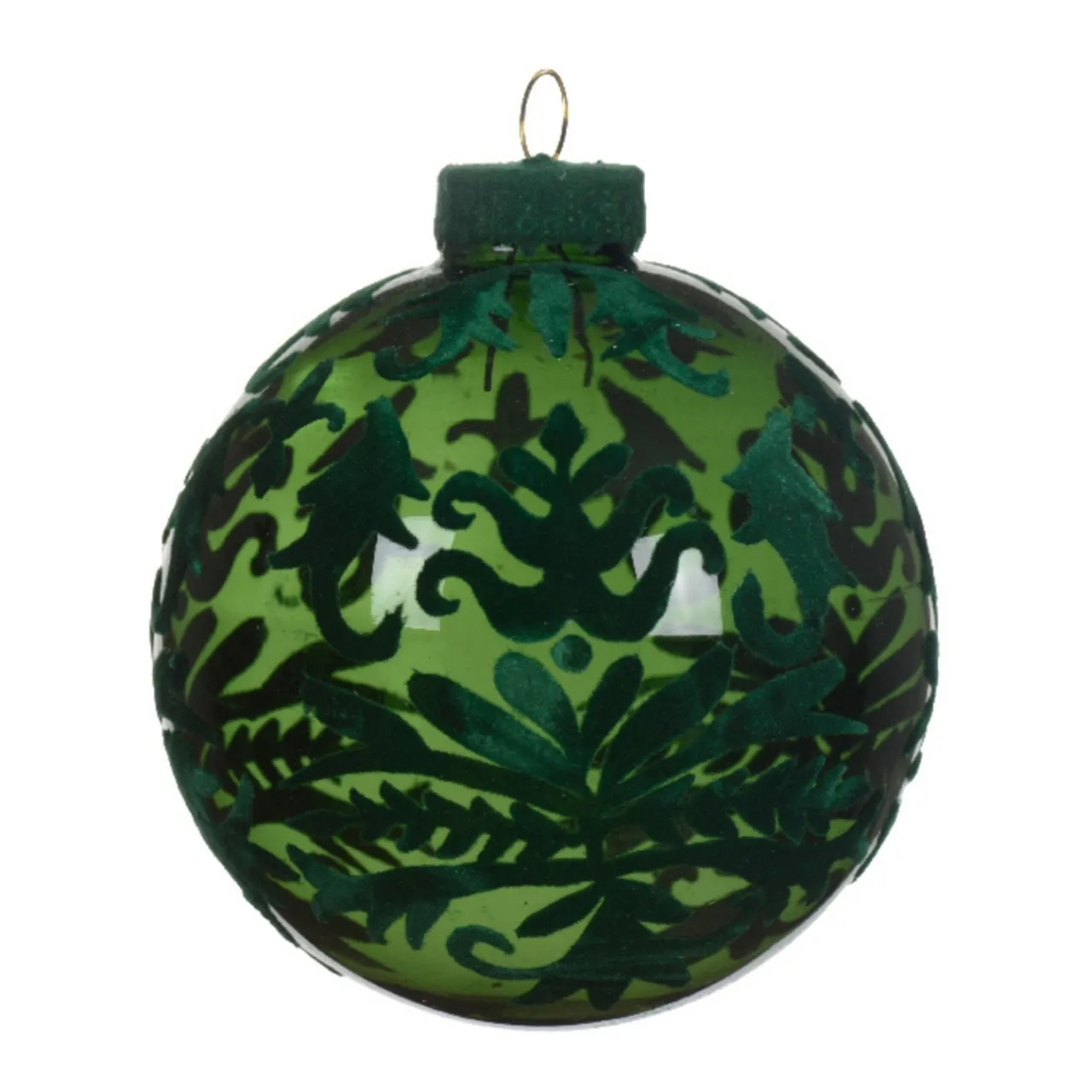 Decoris Elegant Velvet Green Ornament Set of 3< New