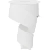 Deluxe Rich Deep White Velvet Wired Ribbon 10 Yards x 2.5 Inch Wide< Outlet