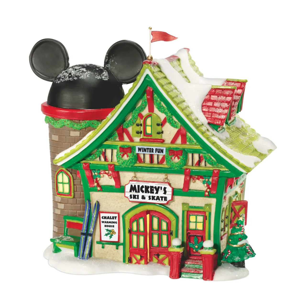 - Disney Village Mickey's Ski Chalet Lit House, 6.5 inch<Department 56 Sale