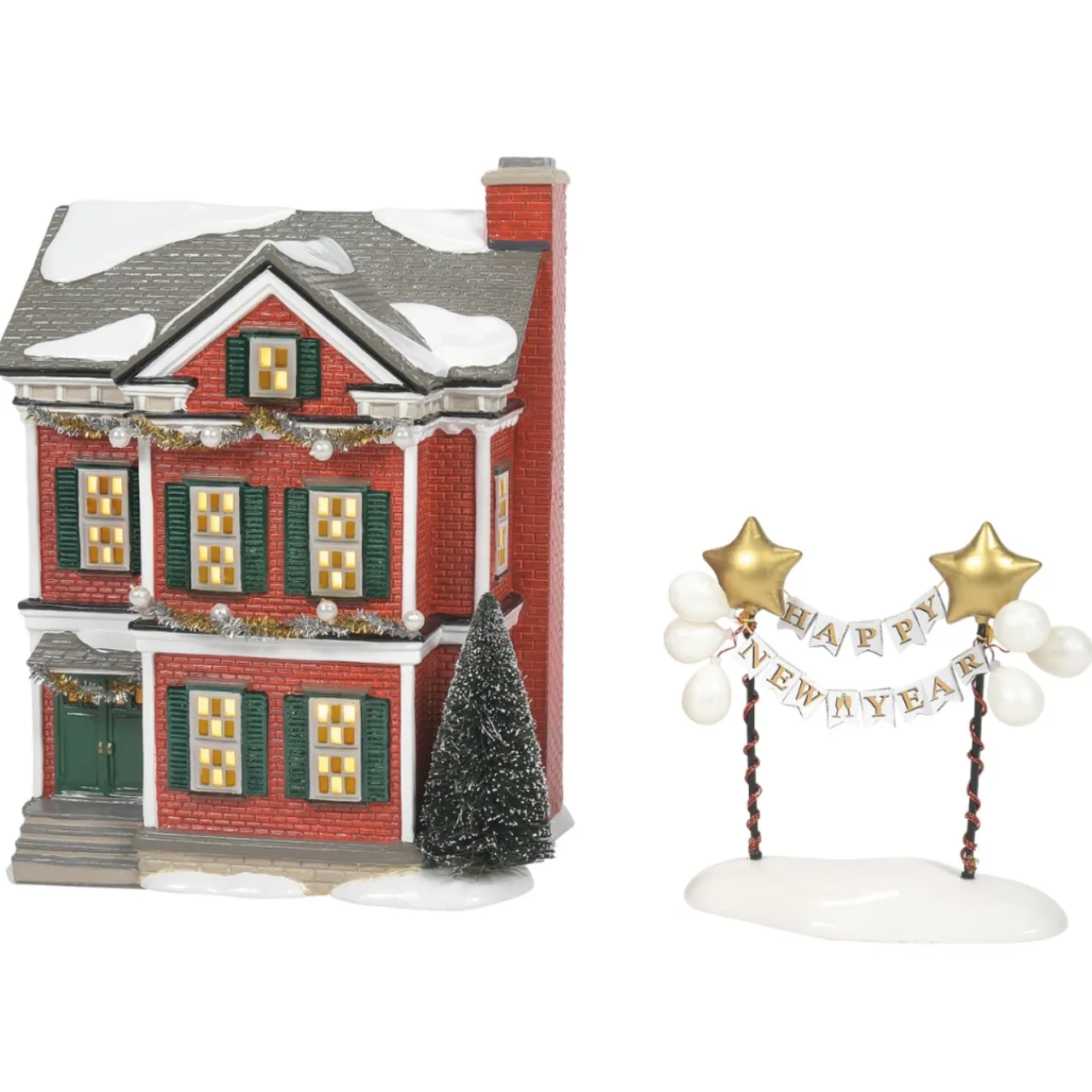 - Original Snow Village - Ready For New Year's Eve Set of 2<Department 56 New