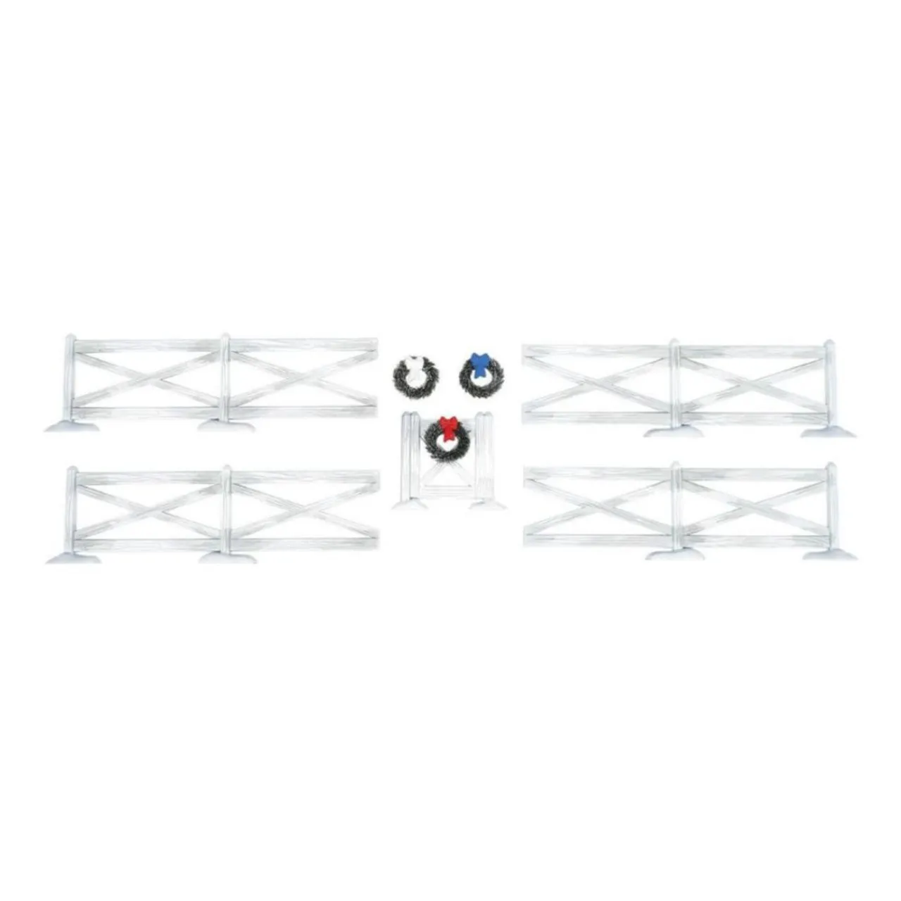 - White Crossbuck Fence Set of 5<Department 56 Best