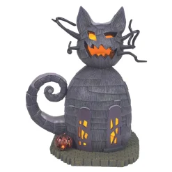 Nightmare Before Christmas Village Cat House Lit Building<Department 56 Outlet