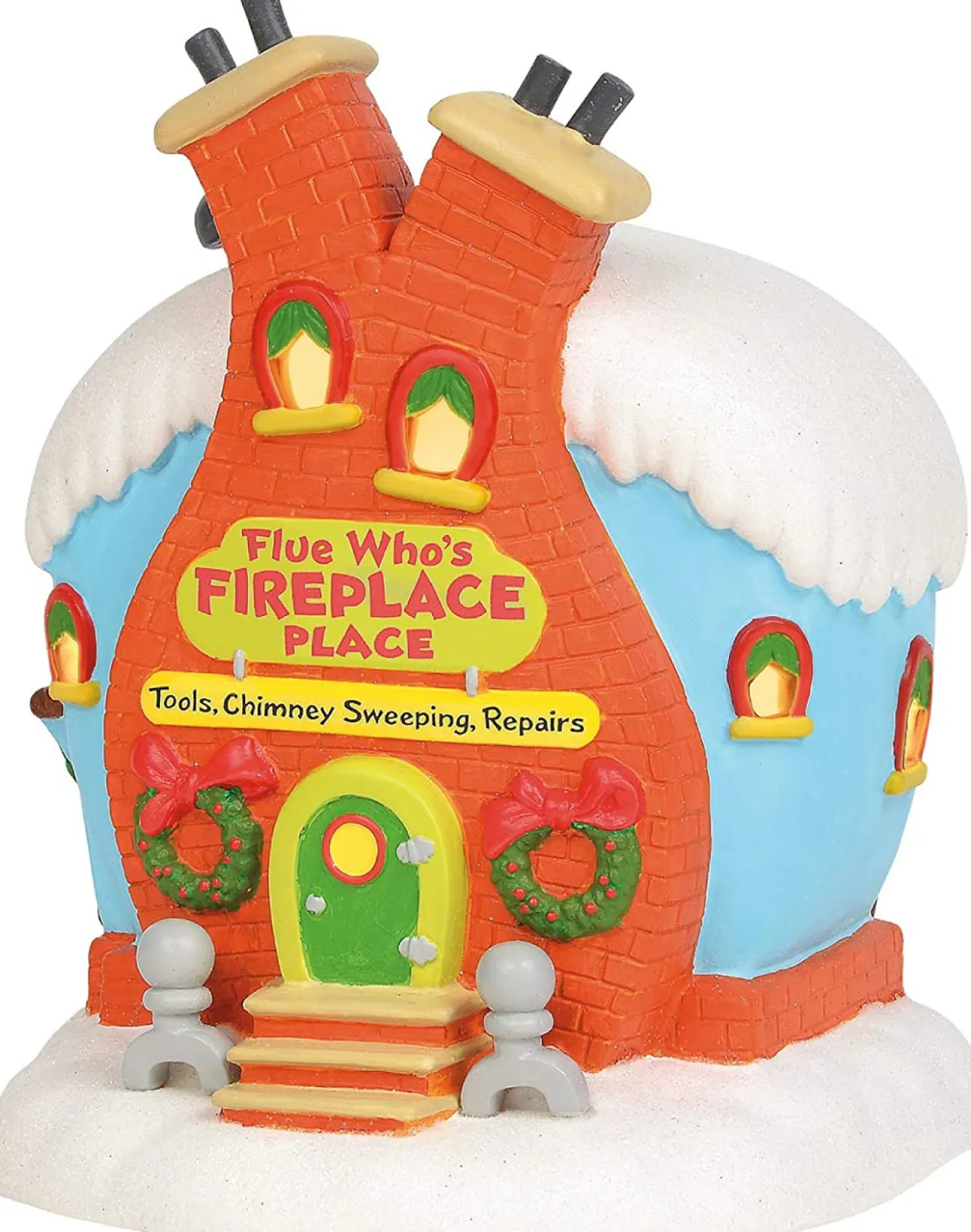- Flue Who's Fireplace Place Lit Building, Dr. Seuss The Grinch Vil<Department 56 Discount