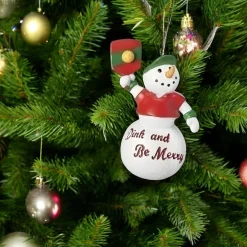 Dink and Be Merry Pickleball Snowman Ornament< Online