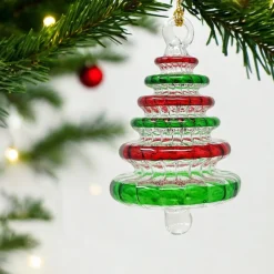 Egyptain Glass Red and Green Striped Tree Ornament | The Christmas Loft<Egyptian Museum Best