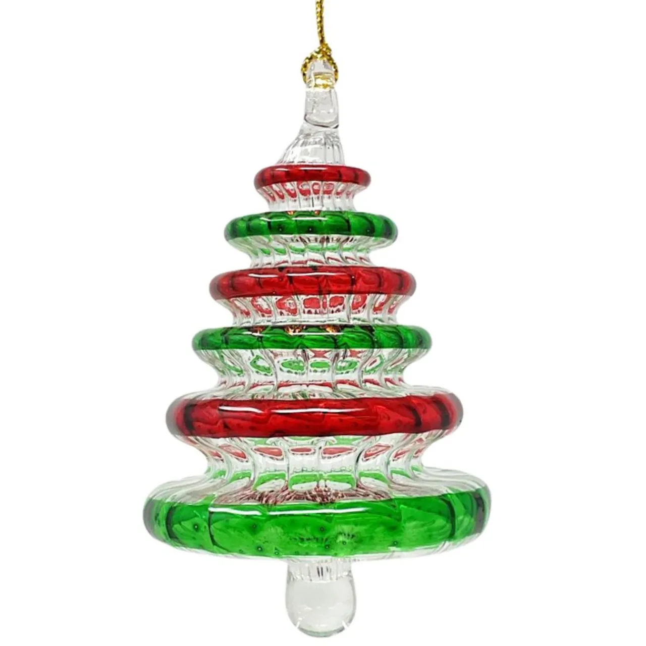 Egyptain Glass Red and Green Striped Tree Ornament | The Christmas Loft<Egyptian Museum Best
