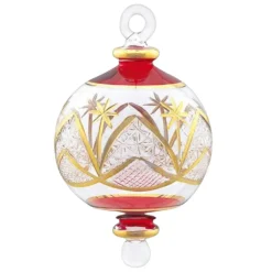 Egyptian Glass Small Gold and Red Ornament | The Christmas Loft<Egyptian Museum Discount