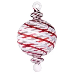 Red and White Striped Ball Ornament<Egyptian Museum Sale
