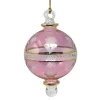Small Pink Floral Etched Ball Glass Ornament<Egyptian Museum Clearance