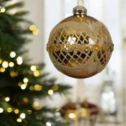 Elegant Gold Ball Set of 2 Ornaments< Hot