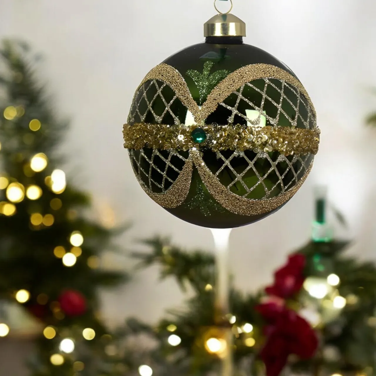Elegant Green Ball Set of 2 Ornaments< Sale