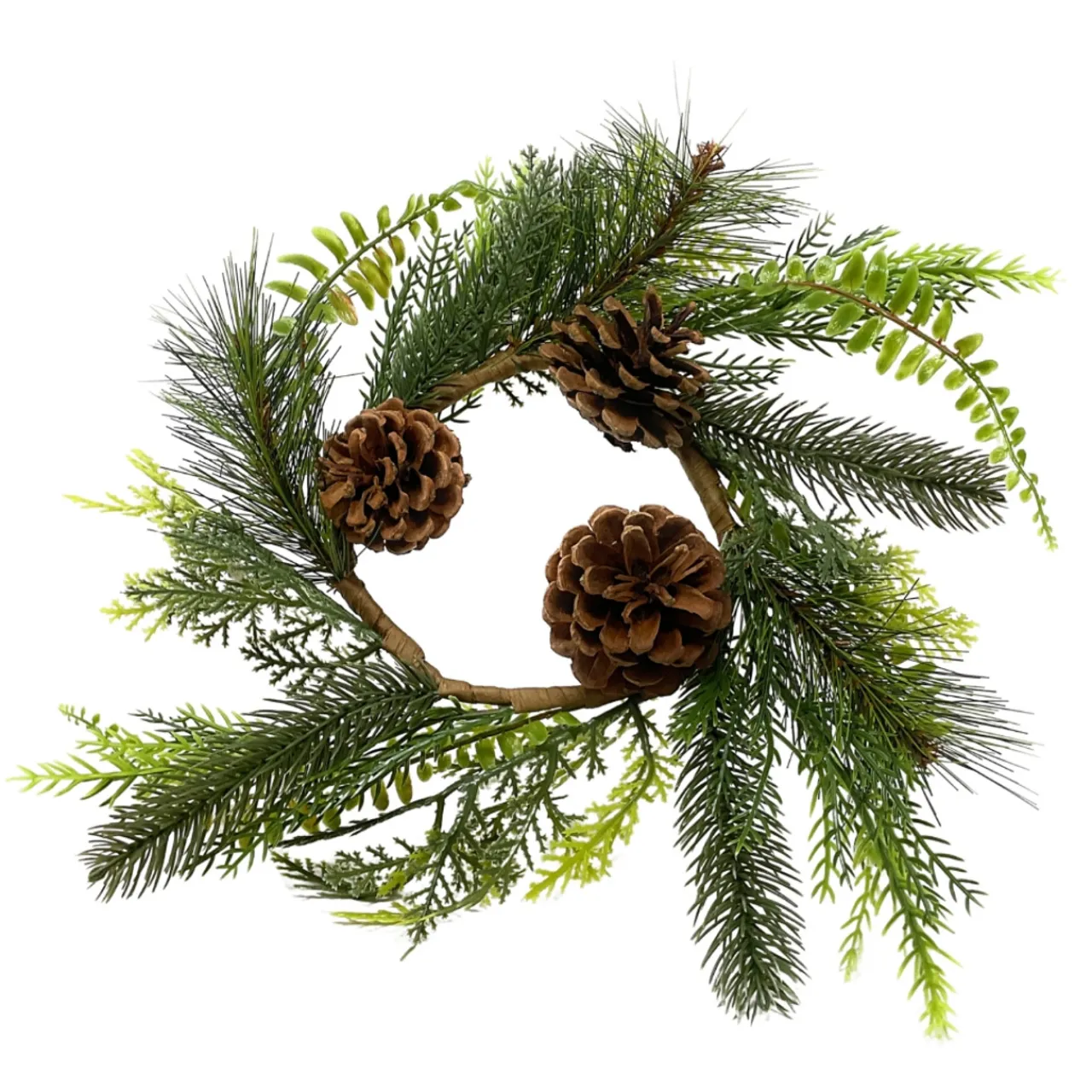 Evergreen Pine and Pinecone Candle Ring< Fashion