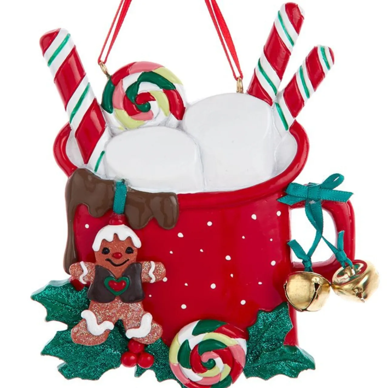 Family of 2 Mug with Marshmallows Personalized Ornament - 2 Names Hand Personalized<Kurt Adler Clearance