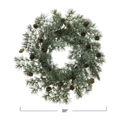 Faux Atlas Cedar Wreath with Natural Pinecones< Best