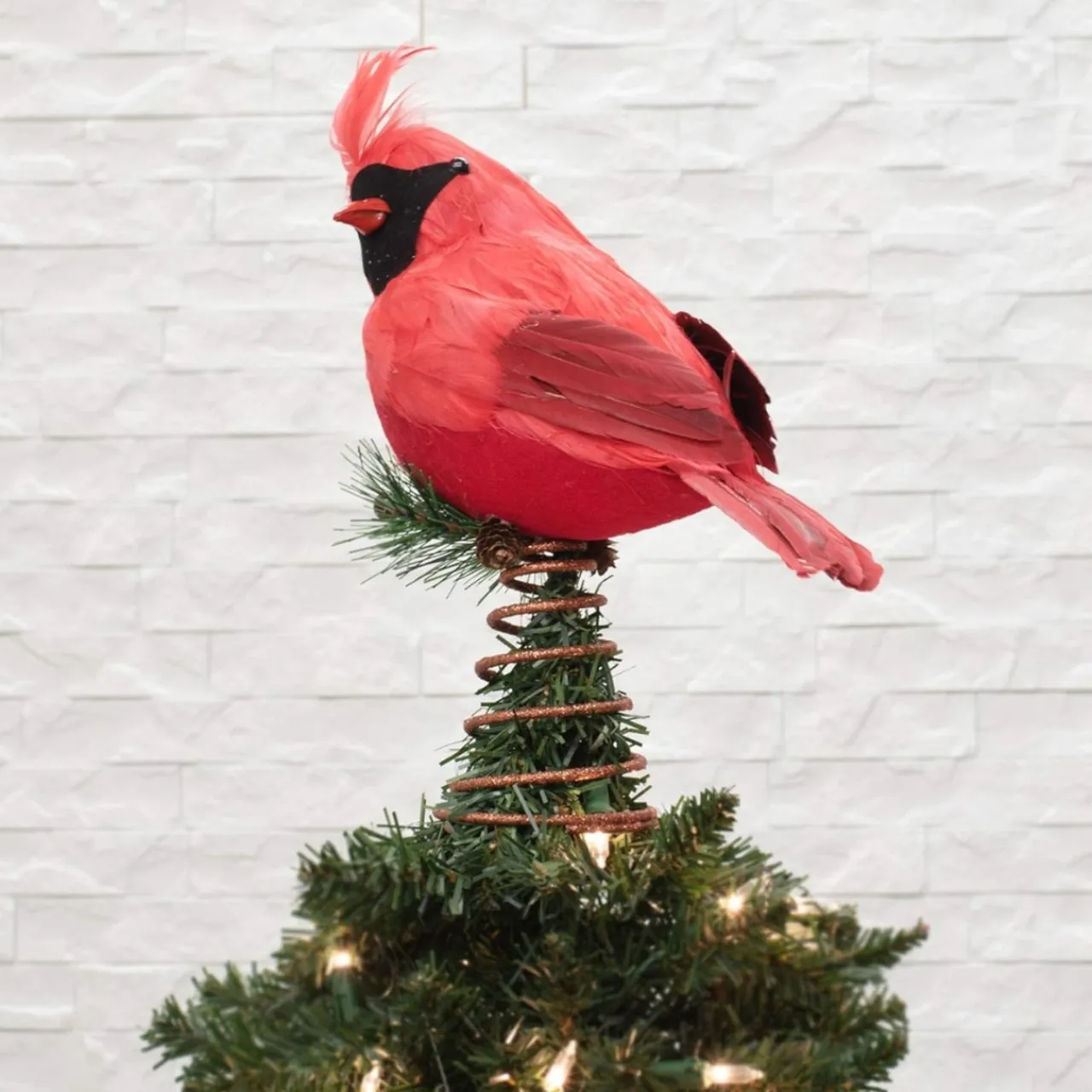 Feather Cardinal Tree Topper< Hot