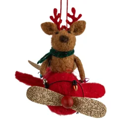 Felt Airplane Ornament with Deer< Discount