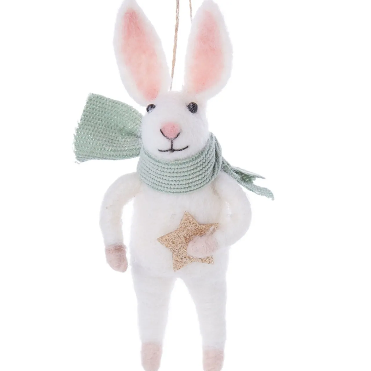 Felt Bunny Holding A Star Ornament< Discount