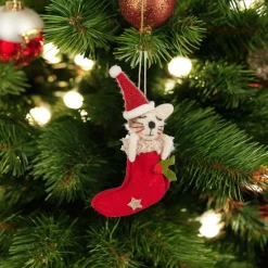 Felt Cat in Stocking Ornament< Discount