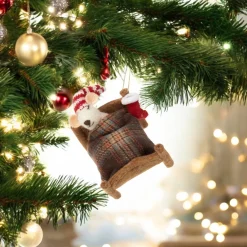 Felt Christmas Mouse in Bed Ornament< Best