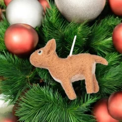 Felt Natural Mini Baby Reindeer Ornament< Clearance