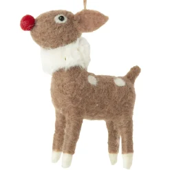 Felt Red Nose Reindeer Ornament< New