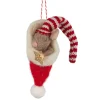 Felt Sleeping Mouse in Christmas Hat Ornament< Best
