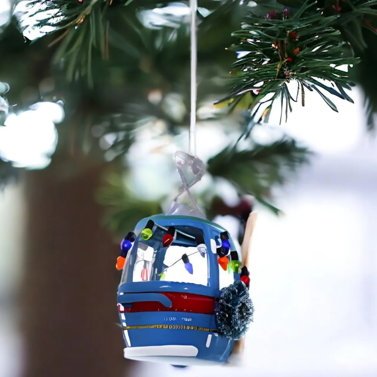 Festive Blue Ski Slope Gondola Ornament<Cody Foster & Co. Fashion