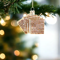 Festive Matzah Glass Ornament<Cody Foster & Co. New